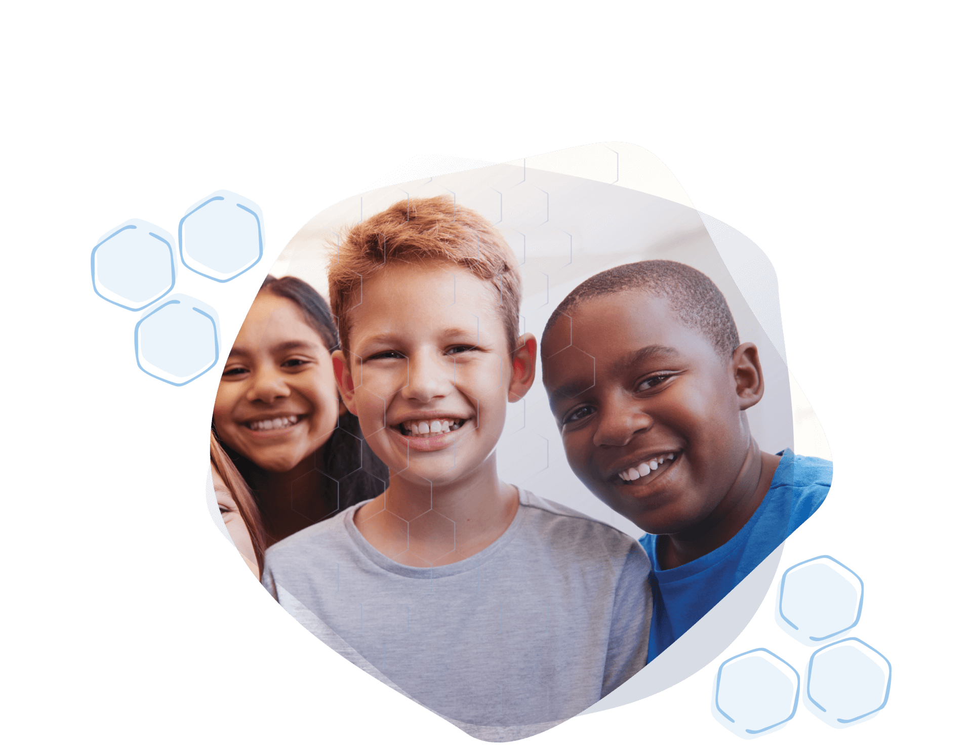 Three young Renton middle school student smiling outside of class.