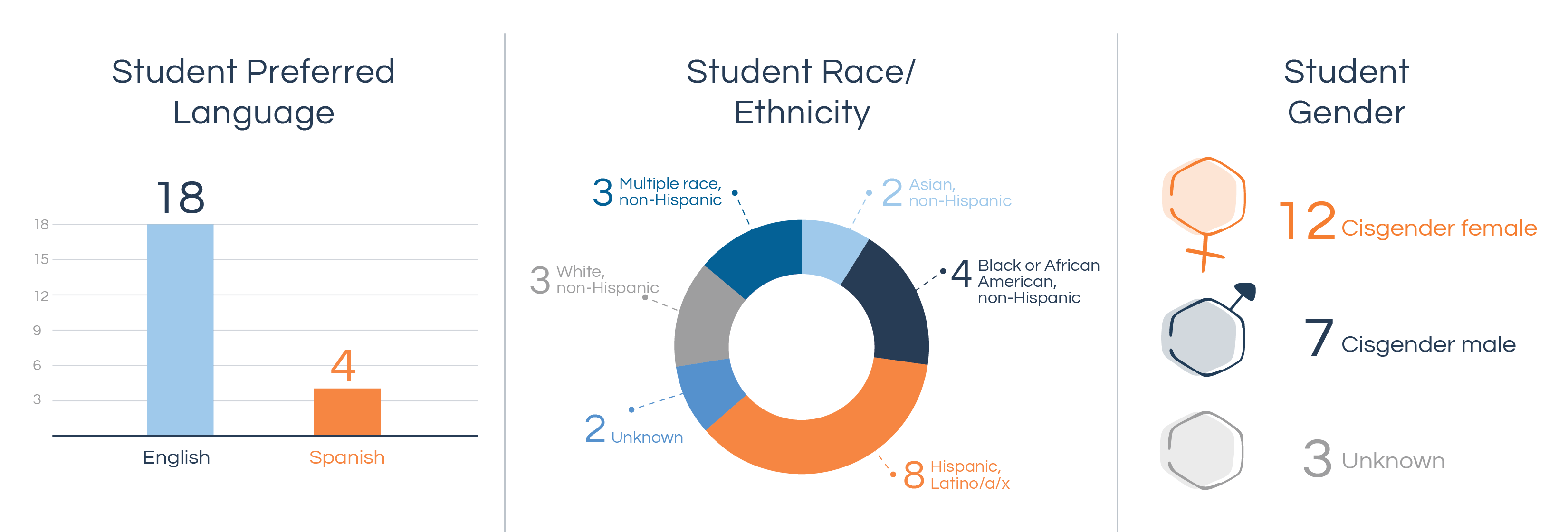 Student race and preferred languages for the Renton Quarterly Report. 